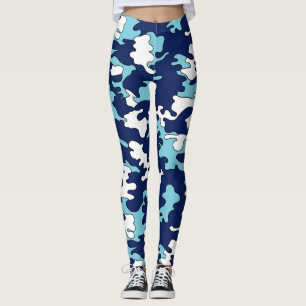 Leggings Azul en las polainas azules de Camo