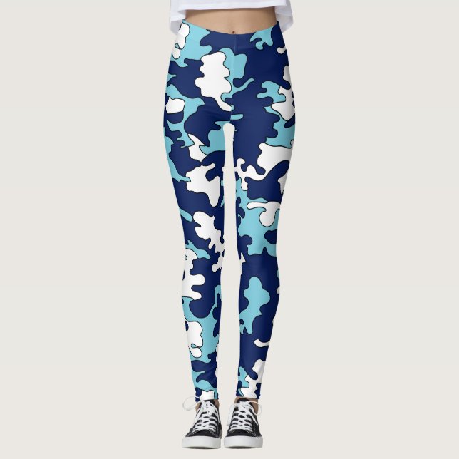Leggings Azul en las polainas azules de Camo (Anverso)