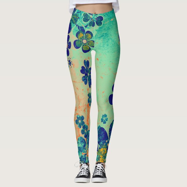 Leggings Azul Floral #2 (Anverso)