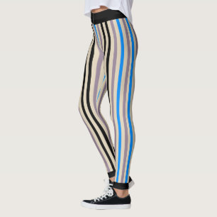 Leggings Azul gris negro a rayas (personalizado).