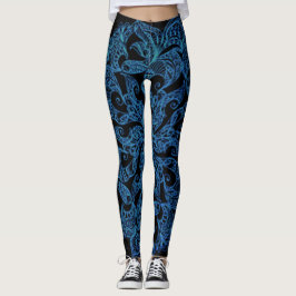 Leggings Azul, impresión de la moda, modelo