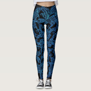 Leggings Azul, impresión de la moda, modelo