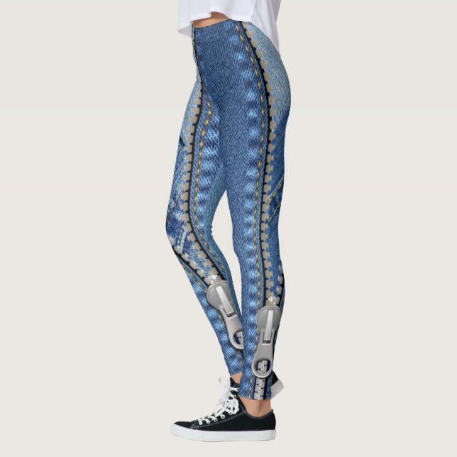 Leggings azul jean con texturas diferentes (Izquierda)