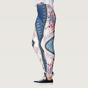Leggings azul jeans con cortes