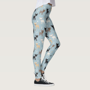 Leggings Azul lindo del modelo de la chihuahua