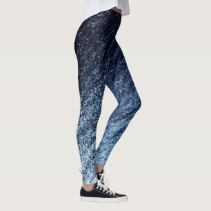 Leggings Azul marino a Purpurina de Ombre ceruleano, elemen