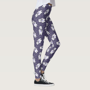 Leggings Azul marino patrón de oso polar de nieve lindo