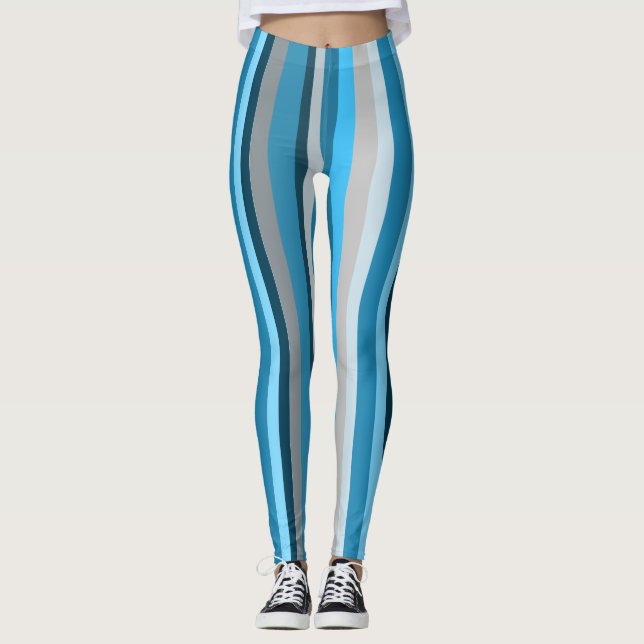 Leggings Azul Marino Tan Vertical Rayado (Anverso)