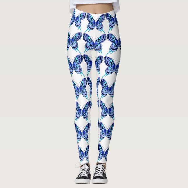 Leggings azul mariposas blanco (Anverso)