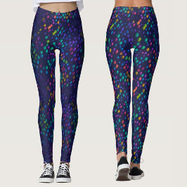 Leggings Azul moderno con luz geométrica de arcoíris colori