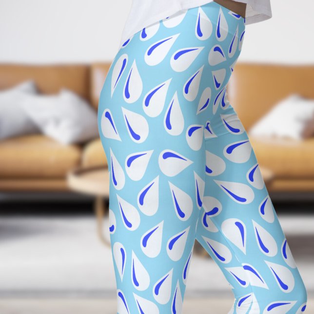 Leggings Azul moderno sobre el patrón de brillo azul (Modern Blue on Blue Flick Pattern Leggings)