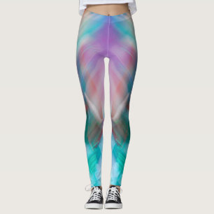 Leggings Azul morado verde luz verde azulada vaga negrita a