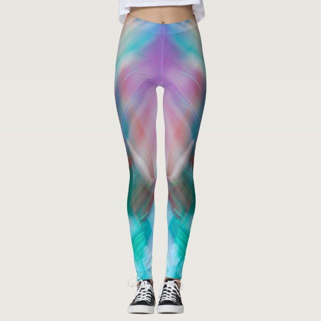 Leggings Azul morado verde luz verde azulada vaga negrita a (Anverso)