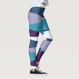 Leggings Azul morado y blanco