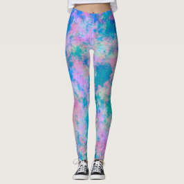 Leggings Azul moteado y rosa