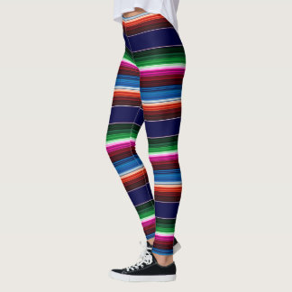 Leggings Azul, Naranja, rosado caliente, sarape verde mexic