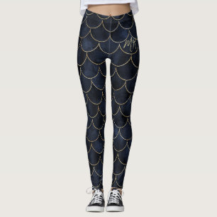 Leggings Azul oscuro con Sirena Monográfica de Escala de Or