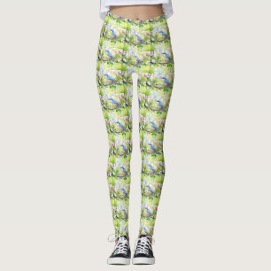 leggings azul pájaro azul de primavera