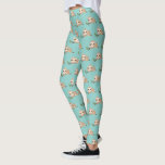 Leggings azul perezoso<br><div class="desc">piernas azules con un tierno patrón de pereza</div>