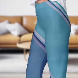 Leggings Azul profundo de moda bajo la impresión con banda 