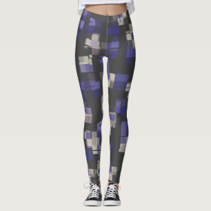 Leggings Azul Púrpura Negro Blanco Moderno