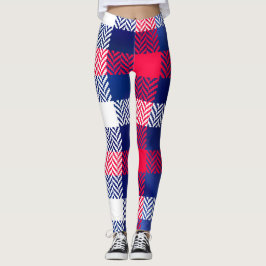 Leggings Azul, Rojo y Blanco