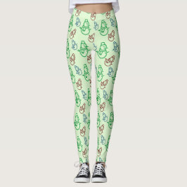 Leggings Azul rojo y nieve verde