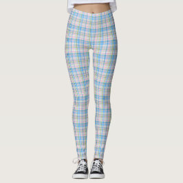 Leggings Azul Rosa Amarillo Blanco Cuadros Escoceses Madras