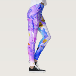 Leggings Azul rosa morado amarillo blanco moderno elegante
