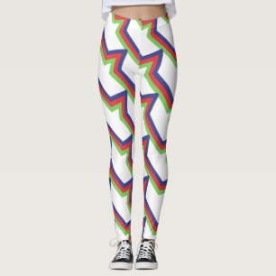 Leggings Azul verde rojo rayado