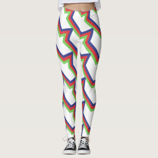 Leggings Azul verde rojo rayado