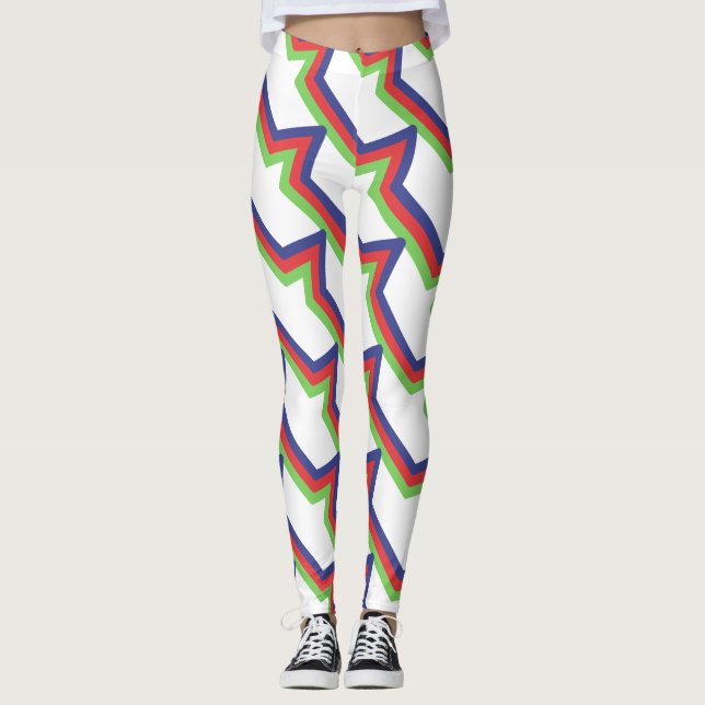 Leggings Azul verde rojo rayado (Anverso)