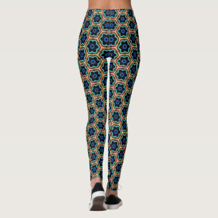 Leggings Azul y amarillo floral simple