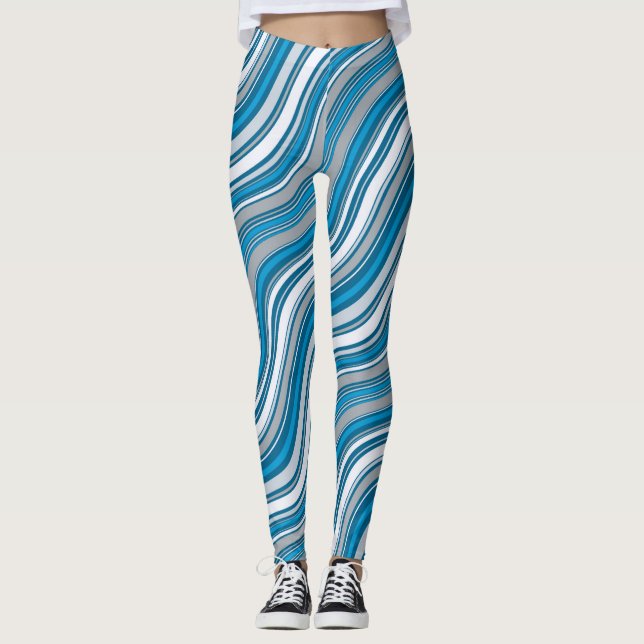 Leggings Azul y blanco, piernas (Anverso)