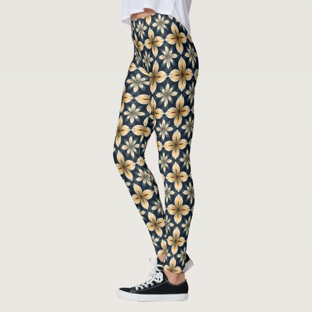 Leggings Azul y dorado abstracto (Izquierda)