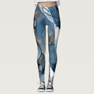 Leggings Azul y gris. Abstracción.