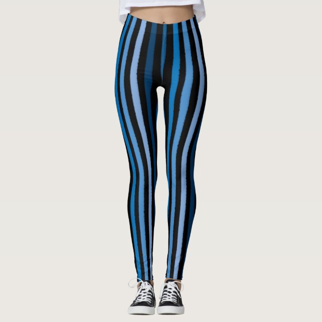 Leggings Azul y negro rayado (Anverso)