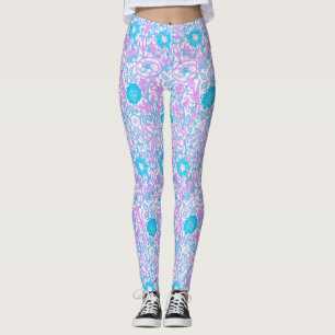 Leggings Azul y púrpura floral