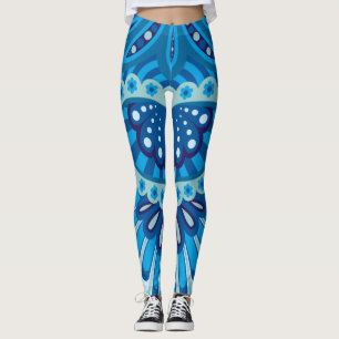Leggings Azulado - Paisley Plumoso