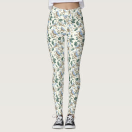 Leggings Azulejos azules, marrones, crema