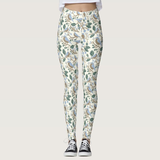 Leggings Azulejos azules, marrones, crema (Anverso)