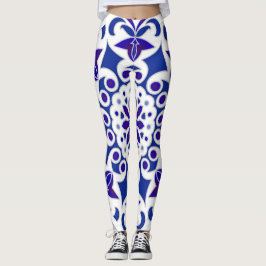 Leggings Azulejos azules y blancos índigo portugués