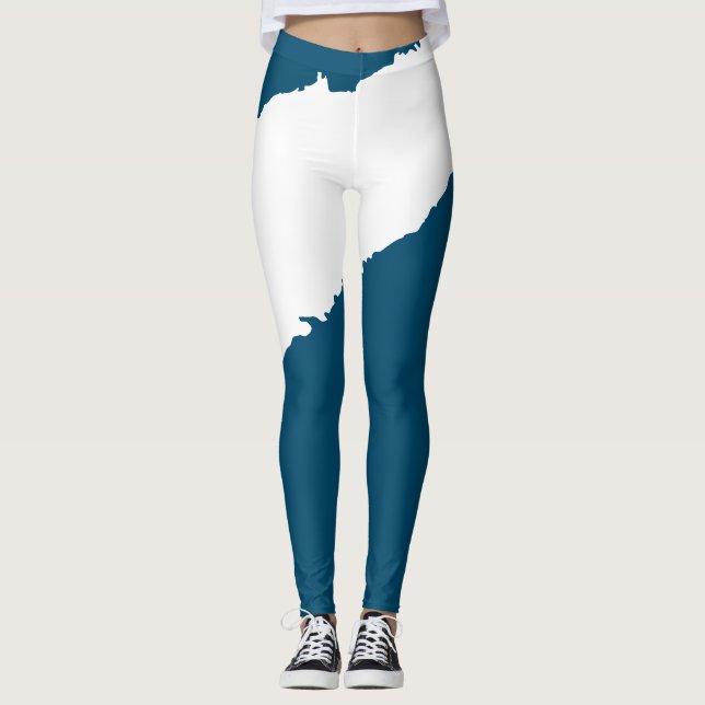 Leggings Azulejos del océano ondulado (Anverso)