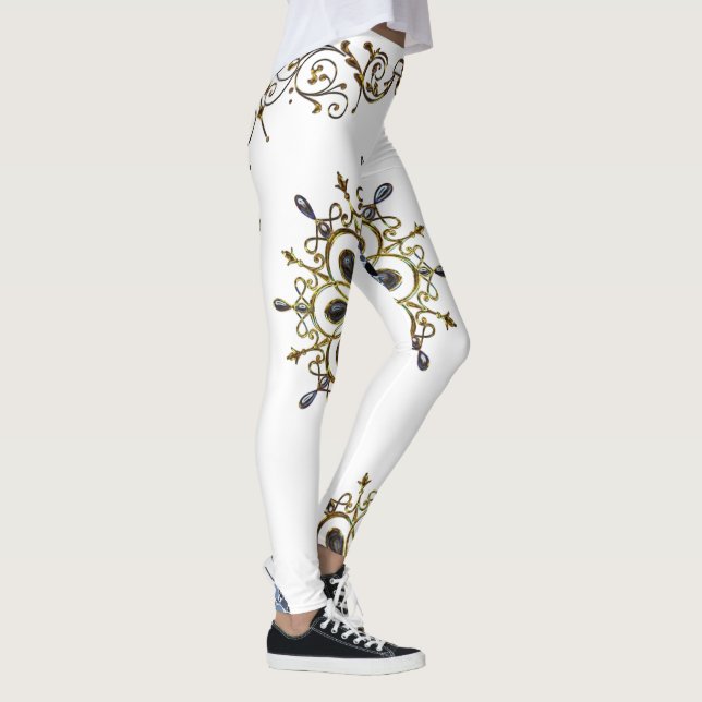 leggings azules dorados blancos largos (Derecha)