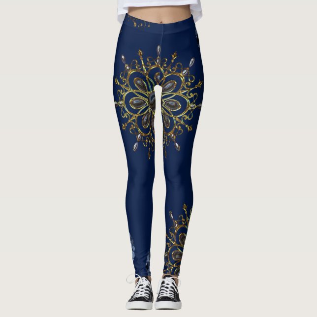 leggings azules dorados largos (Anverso)