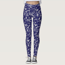 Leggings azules marino abstractos