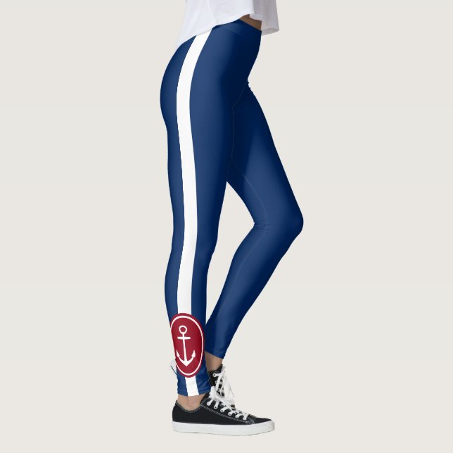 Leggings Azules marinos con el ancla roja y blanca (Derecha)