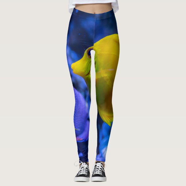 Leggings Azules Y Amarillos De Dos Bonitos Peces (Anverso)