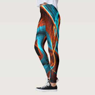 Leggings Azules y rojos muy retorcidos quemados con ranuras