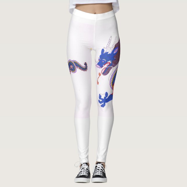 Leggings Azure Guardian-Japanese Dragon of the Eastern Sky (Anverso)